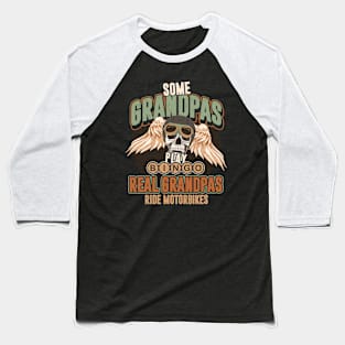 Funny Grandpa Biking Motorbike Fathers Day Biker Baseball T-Shirt